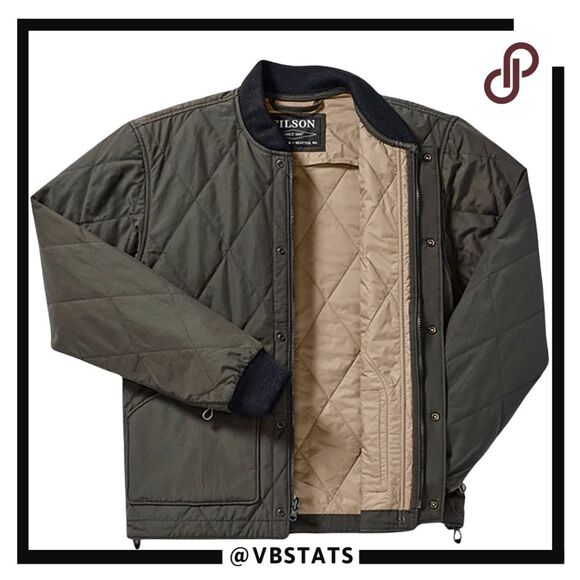 Filson Men's Primaloft Long Sleeve Lined Quilted Pack Jacket Dark‎ Green Medium - Picture 2 of 15